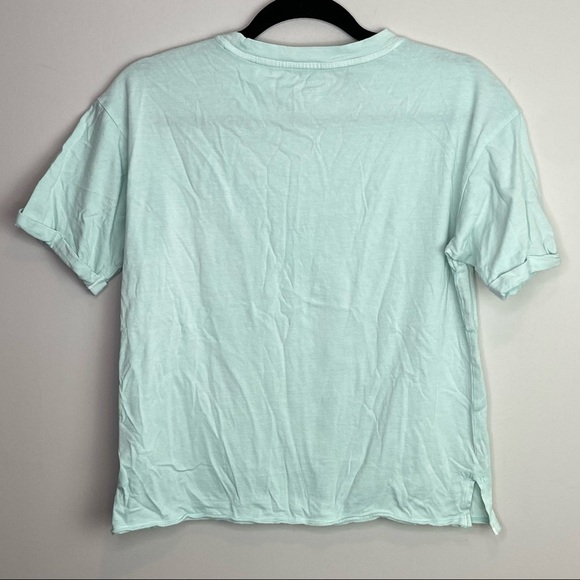 American Eagle lite blue cropped top sleeve top size extra small - Picture 2 of 6